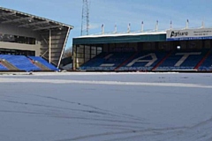 Snow scene at Boundary Park