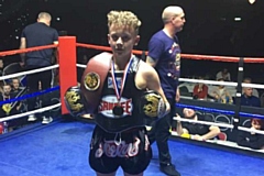 Anthony Hamer with his boxing belt