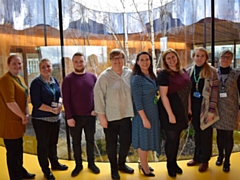 Maggie’s Centre and Macmillan Cancer Support Staff at the Maggie’s Oldham World Cancer Day open day event 