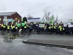 Protesters marched towards Tandle Hill park.