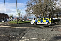 The scene on Barry Street