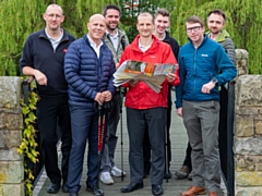 From left, HPP staff Matt Barker, Shaun Nolan, Mark Staines, Dan Mounsey, Matt Barber, Stuart Hyde and Henley Bailey prepare for the Three Peaks of Saddleworth Challenge