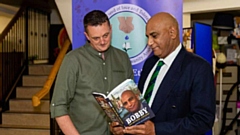 Cricket legend Bobby Rao and author Conor Sharkey with their new book 'India and Ireland...A Love Story'