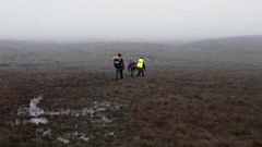 A scene from yesterday's dramatic mountain rescue operation
