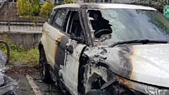 One of the destroyed cars found at the Saddleworth Business Centre