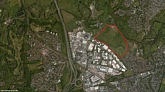 An aerial image of the proposed Bredbury Gateway site