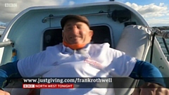 Frank is rowing solo across the Atlantic