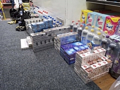 A selection of the products found by inspectors has been on display.