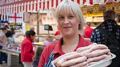 Mel with some of the produce on sale for delivery from David Ashworth Butchers