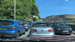 Traffic chaos at Dovestone Reservoir