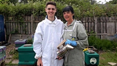 Northern Roots beekeeper Cath Charnock and her son Luke, who is also a beekeeper