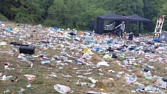 The aftermath of last weekend's illegal rave at Daisy Nook