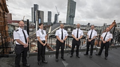 The Operation Protector team are, from left to right, Superintendent Gareth Parkin, Chief Superintendent Colette Rose, Assistant Chief Constable Wasim Chaudhry, Superintendent John Paul Ruffle, Superintendent Graeme Openshaw, and Chief Inspector Gareth Firth