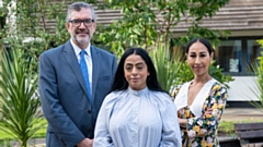 Alun Francis, Cllr Arroj Shah, and Rubbi Bhogal-Wood