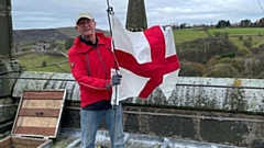 Dave Allport with the St George's flag