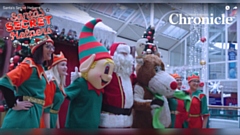 Santa and his elves in Spindles Shopping Centre