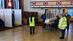 Chadderton Town Hall Vaccination Centre this morning