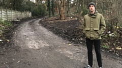 Failsworth West councillor Sean Fielding at the section of Rose Hey Lane which is prone to fly-tipping