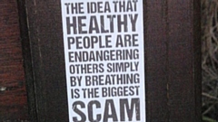 One of the posters put up in Middleton by Covid-sceptic group The White Rose