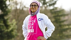 Cancer scientist Dr Saadia Karim, who is backing Race for Life at Home