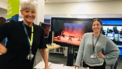 Miranda Parker, Programme Tutor,  Performing Arts and Technical Theatre, is pictured with Georgina Abbott, Programme Tutor, Performing Arts and Dance at Oldham College