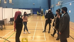 Oldham College students were some of the first in the UK to begin taking their lateral flow tests at Oldham Community leisure centre