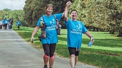 Parkinson's fundraisers taking part in a walk.