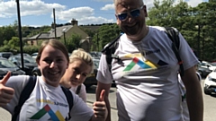 L - R Agata Kasprzyk, her friend Monika and Matthew Taylor in the 2019 3 Peaks Challenge. 