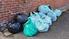 Some of the bags of rubbish collected by the Failsworth Litter Busters volunteers which have now been collected by the council