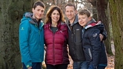 Rob Flett is pictured with his sons Jamie and Euan and the boys' mum Moira