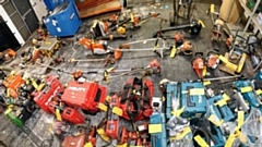 Police officers are working to get these tools back to their owners
