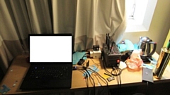 Hotel staff reported suspicious activity by a man seen with a large amount of cables in a bag