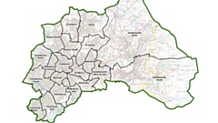 Current wards in Oldham Borough Council. Image contains Ordnance Survey data (c) Crown copyright and database rights 2020
