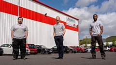 Pictured are (from left): Matthew Mills, HPP director Dan Mounsey and Abdul Abdallah at HPP’s Oldham site