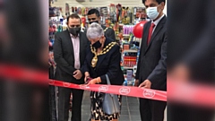 The Mayor of Oldham, Cllr Jenny Harrison and consort Cllr Shaid Mushtaq performed the official opening with new Postmaster is Mohammed Rushnaiwala.