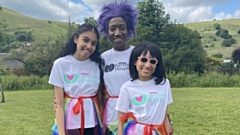 Dr Patricia Campbell (centre) with her two daughters taking part in the Virtual Hospice Walk