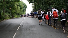The fund-raisers snaked up the hillsides as record numbers of walkers took part and raised over £15,000 for Mahdlo