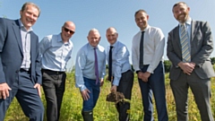 Pictured (left to right) are: Peter Czajkowskyj of Pulmann Associates, John Gayle VWG, Peter Smyth Swansway Group Director, John Smyth Swansway Group Director, Gary Wood Head of Business at Oldham Volkswagen and Ross Bull VWG