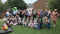 Olivia Birchenough was joined by Humphrey Bear for a Teddy Toddle event at the Shine a Light Nursery