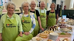 Some of the afternoon tea team are pictured (left to right): Lesley Heyes, Dorothy Clark, Margaret Merkel, Molly Ellis and Lesley Sweeney