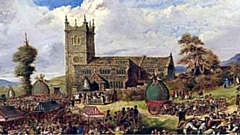Known as the ‘Parish on the Moor', this picture - 'Rushcart Festival At Saddleworth Church - was painted by John Holland in 1826