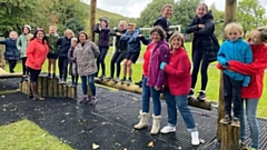 It was fitting that members of the Friends of Diggle School celebrated at the trail’s opening with their children