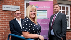 Pictured (left to right) are: Sean Hutchinson, British Business Bank, Amanda Swales GoSimpleTax and Andy Traynor of FW Capital