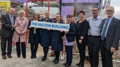 Pictured are (left to right): Dr Paul Cook (former colleague), Gemma Emmerson (former colleague), Mrs Hulton, Kim Ridgway, Chloe Howson, Angela Atkinson, Tammy Sutcliff, Xola Mcfarlane and John Orton (former colleague) 