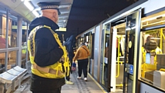 Police presence at Oldham's tram stops