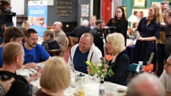 The then HRH The Duchess of Cornwall visits Emmaus Mossley for The Big Lunch in May, 2022