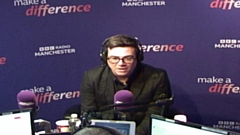 Greater Manchester Mayor Andy Burnham pictured during the radio phone-in this morning