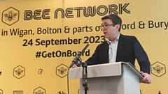 Andy Burnham announcing contract holders