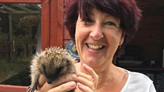 Sue with one of her pirckly friends