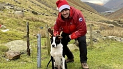 Ace and his handler, Rick Beswick, pictured during the training